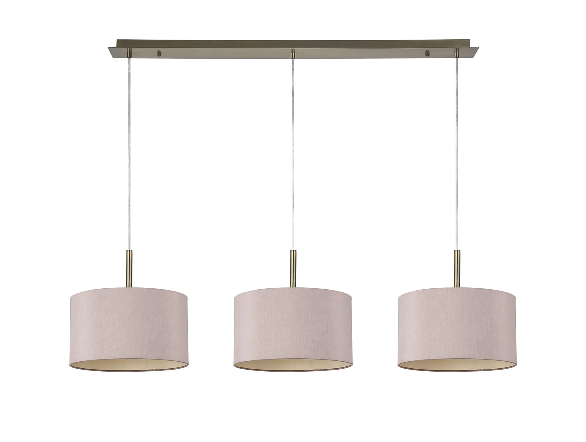 Baymont 30cm Shade 3 Light Pendant Antique Brass, Taupe/Halo Gold DK0571  Deco Baymont AB TA
